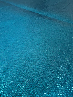 Lame Fabric with Metal Coating (Turquoise) | (2 Way Stretch/Per Yard)