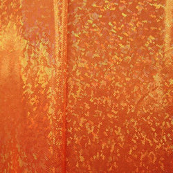 Orange & Neon Orange Shattered Glass w/ Holographic Foil Spandex Fabric | (4 Way Stretch/Per Yard)