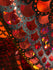 Red & Black Mermaid Fish Scale on Hologram Foil Spandex w/ Dots Fabric | (4 Way Stretch/Per Yard)