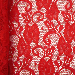 Butterfly Lily Floral Pattern Stretch Lace Fabric | Multiple Colors