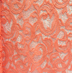 Antique Paisley Pattern Stretch Lace Fabric | (2 Way Stretch/Per Yard) | Multiple Colors