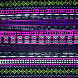 Summer Aztec Pattern on Poly Spandex Fabric | (4 Way Stretch/Per Yard)