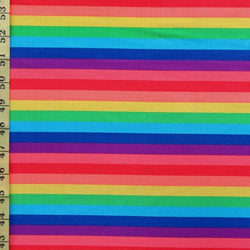 1/2" (0.5 Inch) Striped Gay Pride Flag Fabric | (4 Way Stretch/Per Yard)