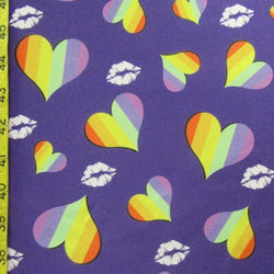 Hearts w/ Kisses Fabric | (4 Way Stretch / Per Yard) **Valentine Special**