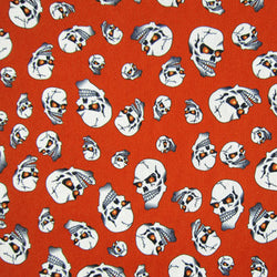 Crazy Skulls on Printed Mesh Fabric | (4 Way Stretch/Per Yard)