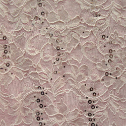 Glued Sequins on Lace Fabric | (2 Way Stretch/Per Yard)