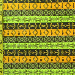 Tangy Aztec Print on Poly Spandex Fabric | (4 Way Stretch/Per Yard)
