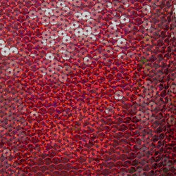 5mm Holographic Sequins on Poly Mesh Fabric (Grape) | (2 Way Stretch/Per Yard)
