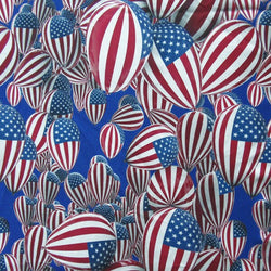 US Flag with Balloon Design on Poly Spandex Fabric | (4 Way Stretch/Per Yard)