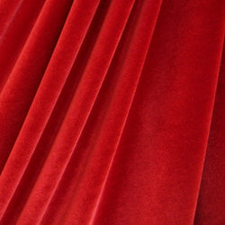 Solid Color Stretch Velvet Fabric (Red) | (4 Way Stretch/Per Yard)