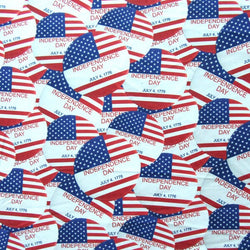 Independence Day on Poly Spandex Fabric | (4 Way Stretch/Per Yard)