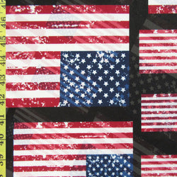 USA Flag on Poly Spandex Fabric |  (4 Way Stretch/Per Yard)