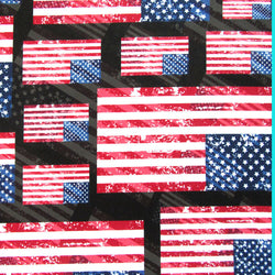 USA Flag on Poly Spandex Fabric |  (4 Way Stretch/Per Yard)