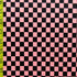 Checkerboard Print on Poly Spandex Fabric (Cantaloupe/Black) | (4 Way Stretch/Per Yard)