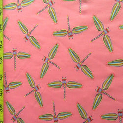Dragonfly Print on Poly Spandex Fabric | (4 Way Stretch/Per Yard)