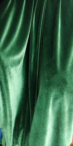 Solid Color Stretch Velvet Fabric (Christmas Green) | (4 Way Stretch/Per Yard)