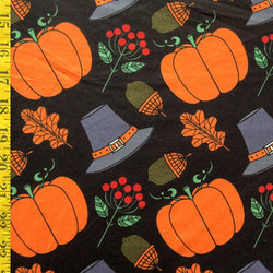 Thanksgiving Print on Poly Spandex Fabric (4 Way Stretch/Per Yard)