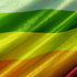 Rainbow Pride Print with Shiny Dots on Poly Spandex Fabric | (4 Way Stretch/Per Yard)