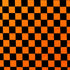 Checkerboard Print on Poly Spandex Fabric (Orange/Black) | (4 Way Stretch/Per Yard)