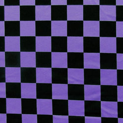 Checkerboard Print (1x1) on Nylon Spandex Fabric (Purple/Black) | (4 Way Stretch/Per Yard)