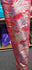 Metallic Foil Lava Swirls (Silver) on Red Nylon Spandex Fabric | (4 Way Stretch/Per Yard)