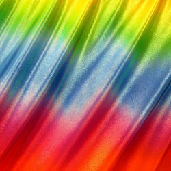 Rainbow Pride Print with Shiny Dots on Poly Spandex Fabric | (4 Way Stretch/Per Yard)