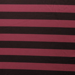 Horizontal Stripes on Poly Spandex Fabric (Red/Black) | (4 Way Stretch/Per Yard)