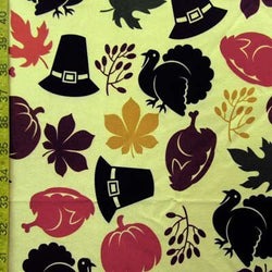Thanksgiving Pilgrimage Print on Poly Spandex Fabric (4 Way Stretch/Per Yard)