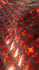 Red & Black Mermaid Fish Scale on Hologram Foil Spandex w/ Dots Fabric | (4 Way Stretch/Per Yard)