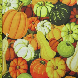 Thanksgiving Pumpkin Print on Poly Spandex Fabric (4 Way Stretch/Per Yard)