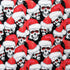 Christmas Santa Skulls Print on Poly Spandex Fabric | (4 Way Stretch/Per Yard)
