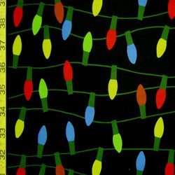 Christmas Lighting Print on Poly Spandex Fabric | (4 Way Stretch/Per Yard)
