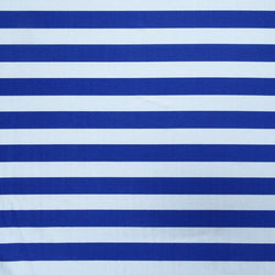 1"(One Inch) Horizontal Stripes on Nylon Spandex Fabric (White/Royal Blue) |  (4 Way Stretch/Per Yard)