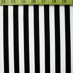0.5" (Half Inch) Matte Finish Vertical Stripes on Nylon Spandex Fabric (Black/White) | (4 Way Stretch/Per Yard)