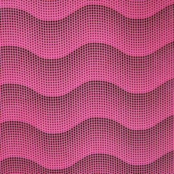 Black Foil Tidal Wave on Cerise Poly Spandex Fabric | (4 Way Stretch/Per Yard)