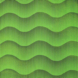 Waves with Black Foil on Neon Green Poly Spandex Fabric | (4 Way Stretch/Per Yard)