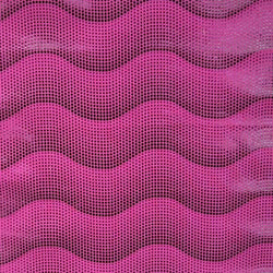 Black Foil Tidal Wave on Fuchsia Poly Spandex Fabric | (4 Way Stretch/Per Yard)