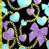 Heart, Bow and Chain Print on Poly Spandex Fabric (Silver/Pink) | (4 Way Stretch/Per Yard)