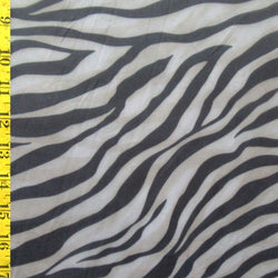 Zebra Print on Poly Mesh Fabric (Black/Gray) | (4 Way Stretch/Per Yard)