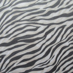 Zebra Print on Poly Mesh Fabric (Black/Gray) | (4 Way Stretch/Per Yard)