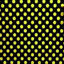 Polka Dot Print on Poly Spandex Fabric (Yellow/Black) | (4 Way Stretch/Per Yard)