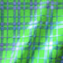 Plaid Print with Foil on Poly Spandex Fabric (Turquoise/Neon Green) | (4 Way Stretch/Per Yard)