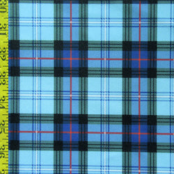 Colorful Plaid Print on Poly Spandex Fabric (Sky Blue/Royal) | (4 Way Stretch/Per Yard)