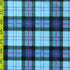 Colorful Plaid Print on Poly Spandex Fabric (Sky Blue/Royal) | (4 Way Stretch/Per Yard)