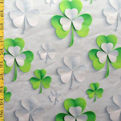Clover Leaves Print on Poly Spandex Fabric |  (4 Way Stretch/Per Yard) **St Patricks**