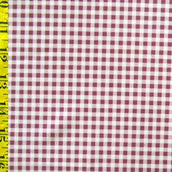 Gingham Print on Poly Spandex Fabric (Wine) | (4 Way Stretch/Per Yard)