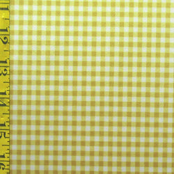 Gingham Print on Poly Spandex Fabric (Gold) | (4 Way Stretch/Per Yard)