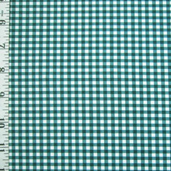 Gingham Print on Poly Spandex Fabric (Green) | (4 Way Stretch/Per Yard)