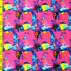 Abstract Print on Poly Spandex Fabric | (4 Way Stretch/Per Yard)