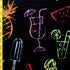 Martini, Drinks, and Fruit Print on Poly Spandex Fabric | (4 Way Stretch/Per Yard)